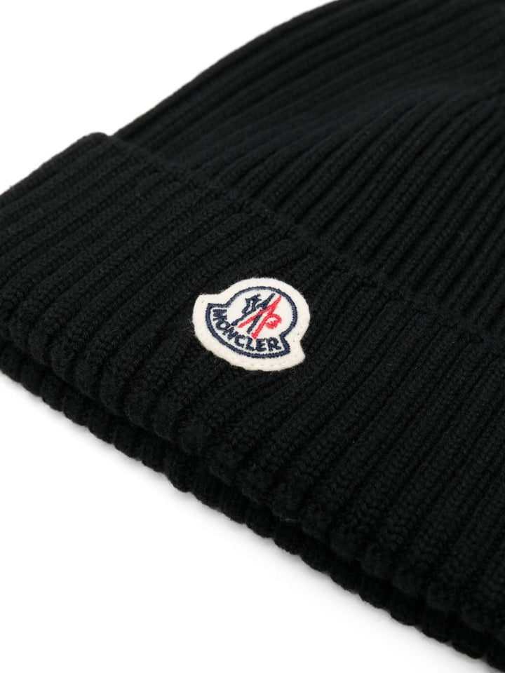 Unisex black wool hat