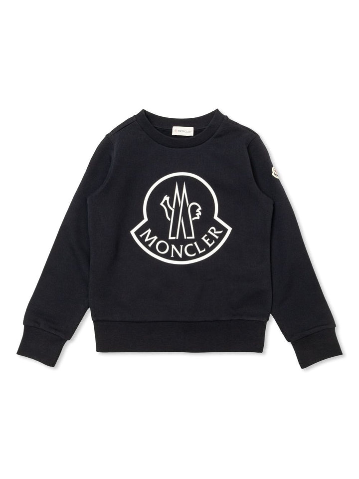 Navy blue sweatshirt for boys with logo