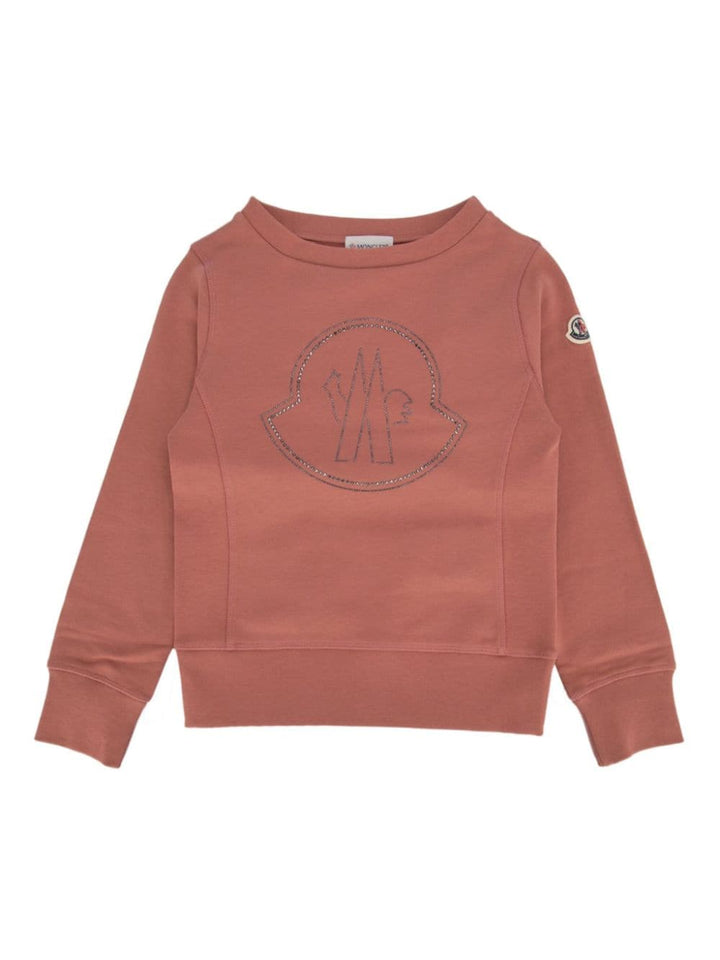 Pink sweatshirt for girls with logo