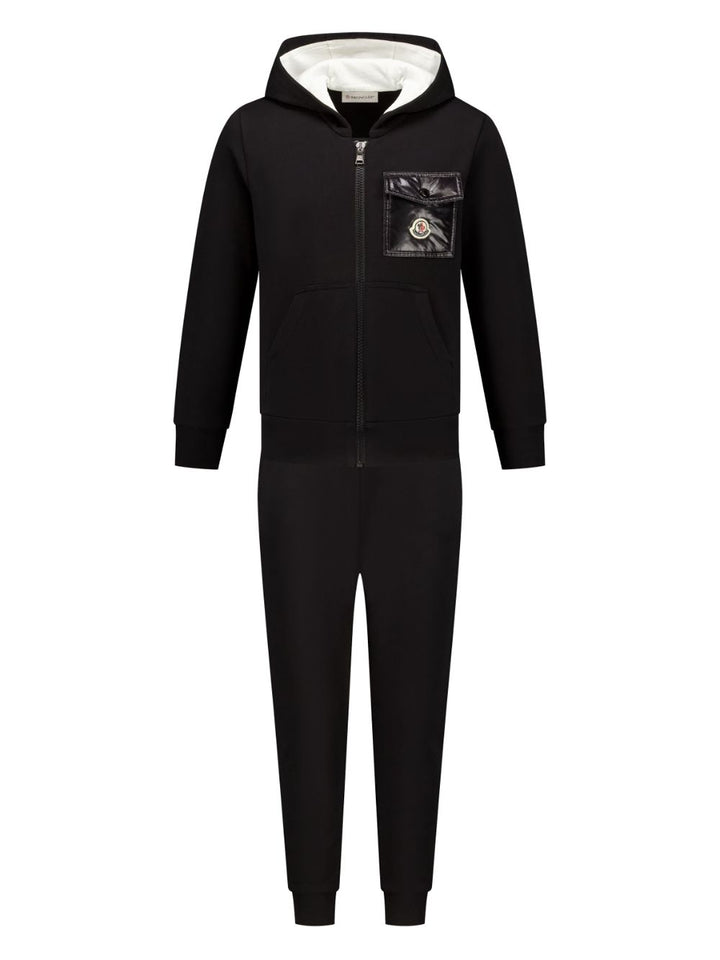 Black sports suit for kids with pocket