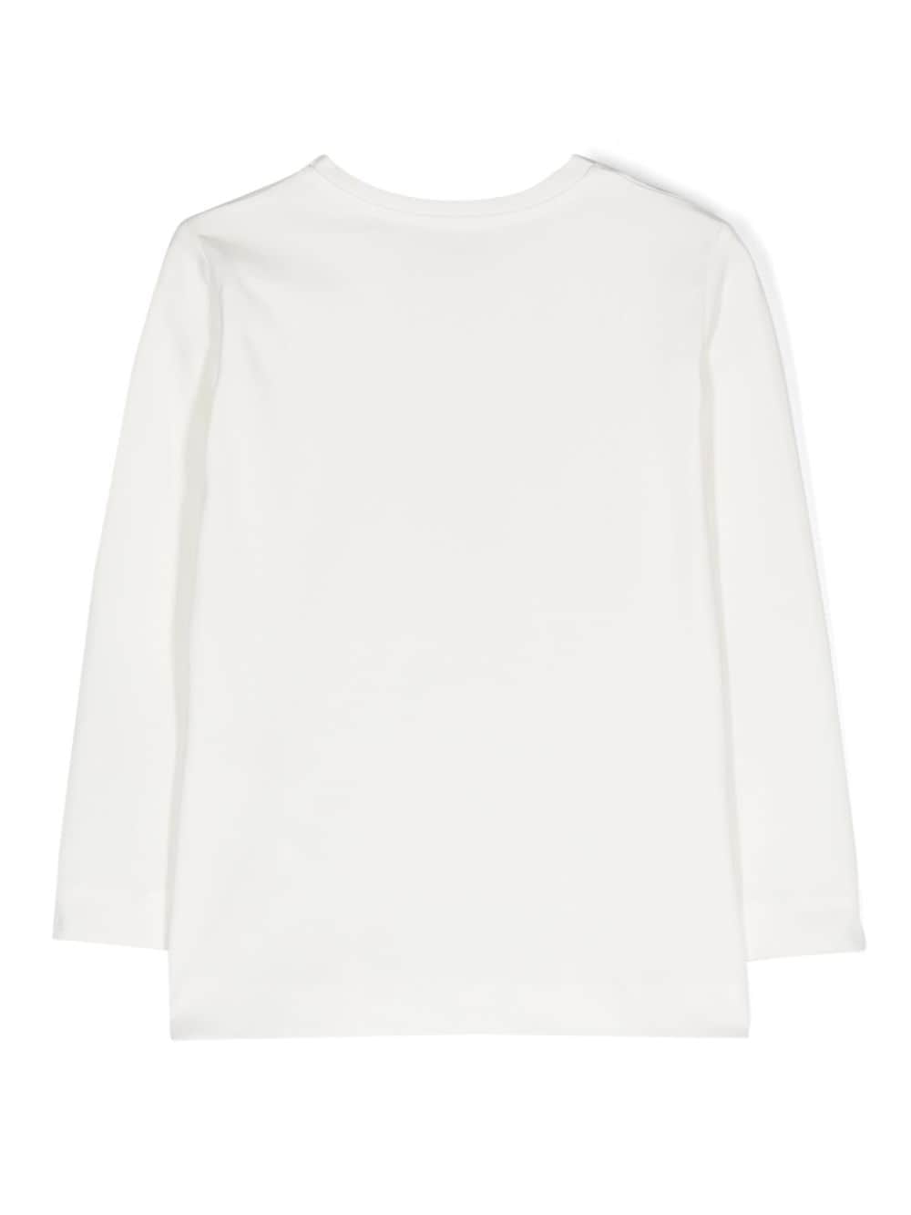 White cotton blend t-shirt for girls