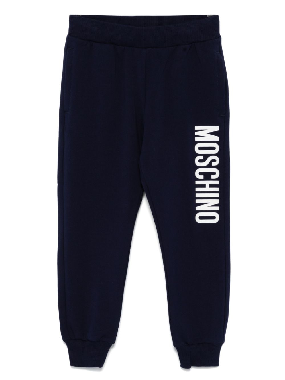 Pantalone blu navy per bambino con logo HUP086LDA21 40016 Moschino Kids 
