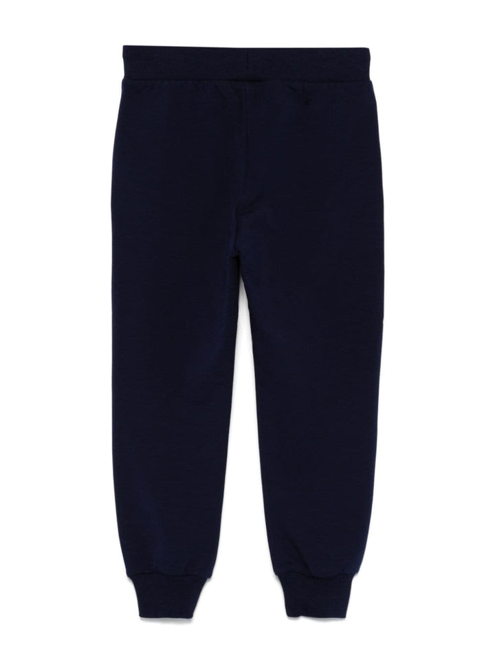 Pantalone blu navy per bambino con logo HUP086LDA21 40016 Moschino Kids 