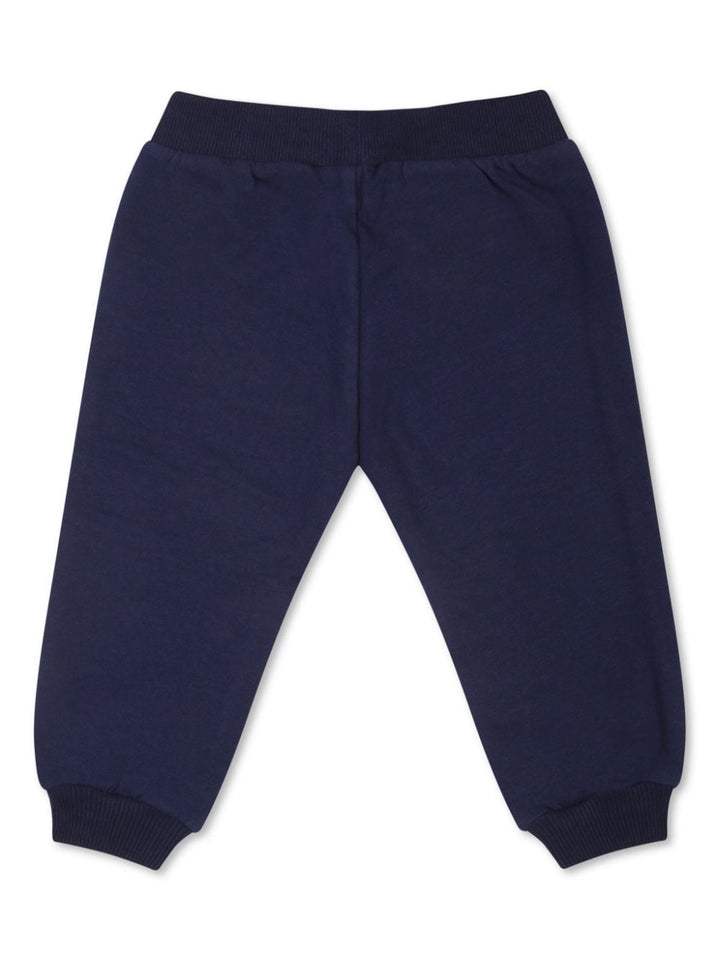 Pantalone per neonato in cotone blu navy MUP058LDA18 40016 Moschino Kids 