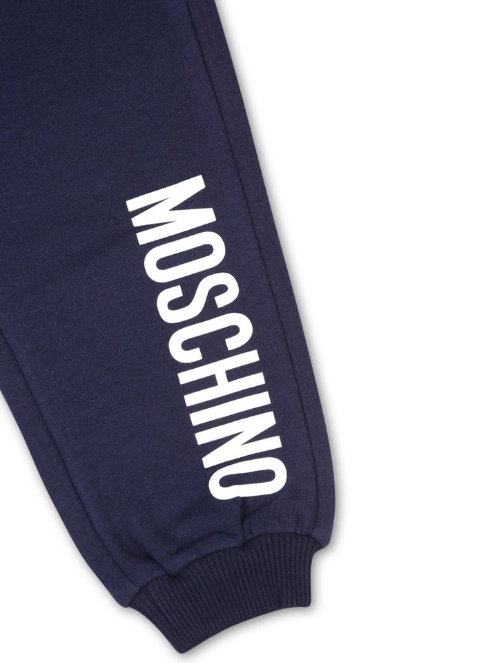 Pantalone per neonato in cotone blu navy MUP058LDA18 40016 Moschino Kids 