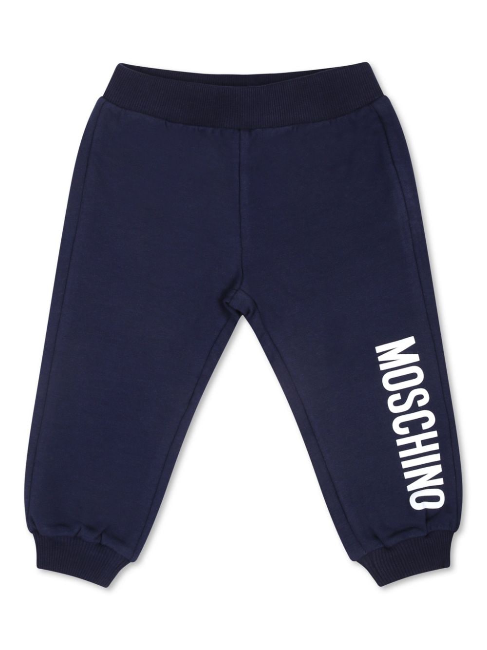 Pantalone per neonato in cotone blu navy MUP058LDA18 40016 Moschino Kids 