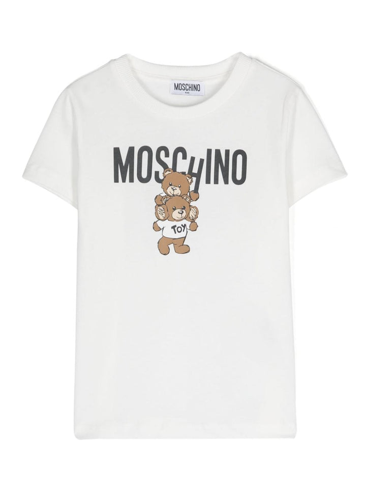 T-shirt unisex in cotone bianca con stampa