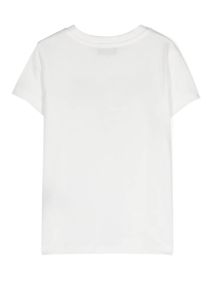 Unisex white cotton t-shirt with print