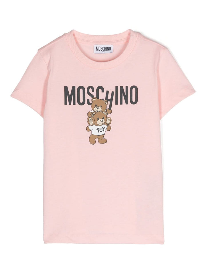 T-shirt per bambina in cotone rosa chiaro