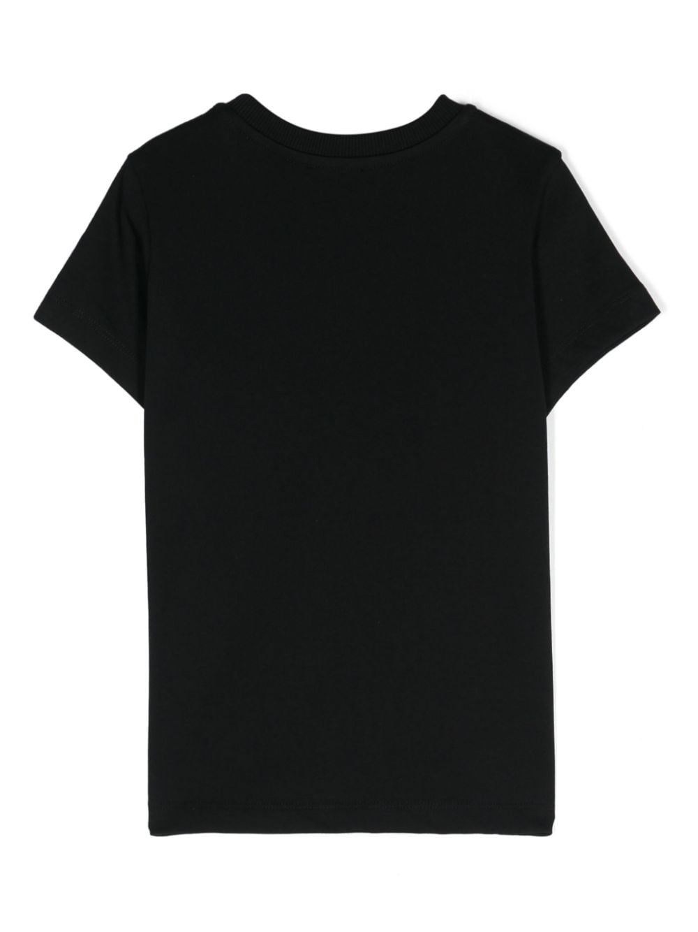Unisex black cotton t-shirt with print