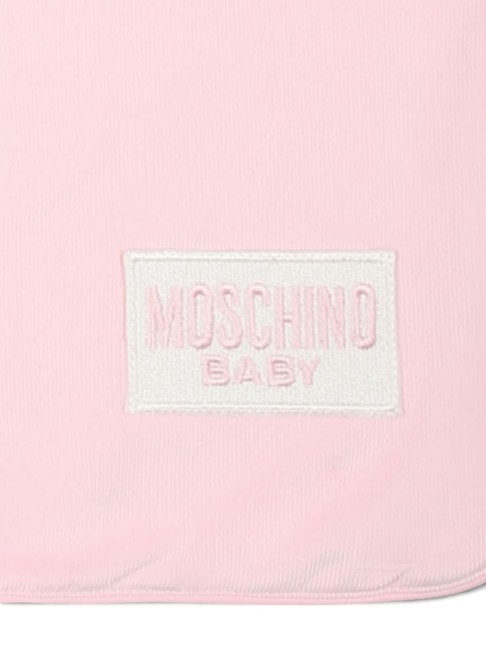 Pink baby blanket with logo