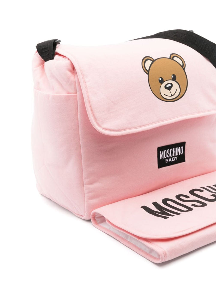 Mother's bag for baby girl in light pink cotton