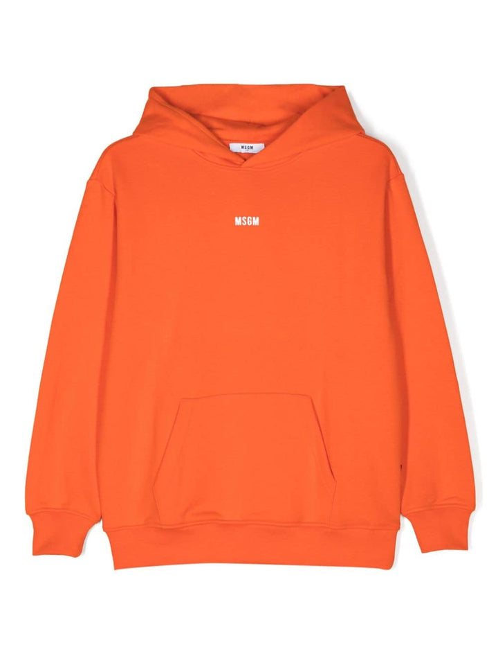 Orange sweatshirt for boys with logo