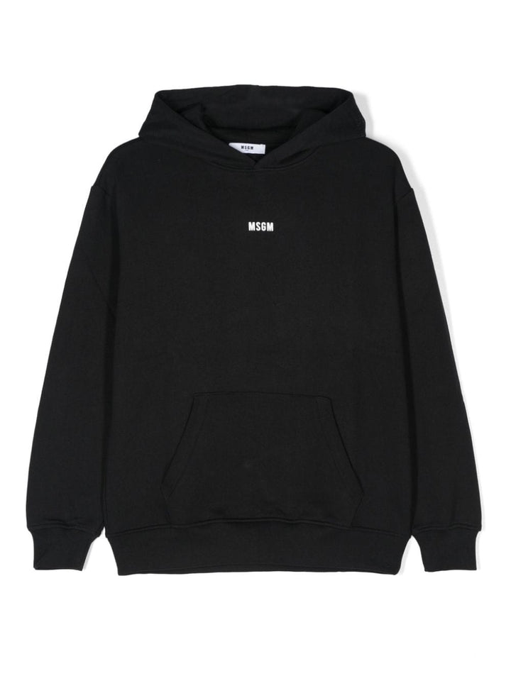 Black sweatshirt for boys with logo