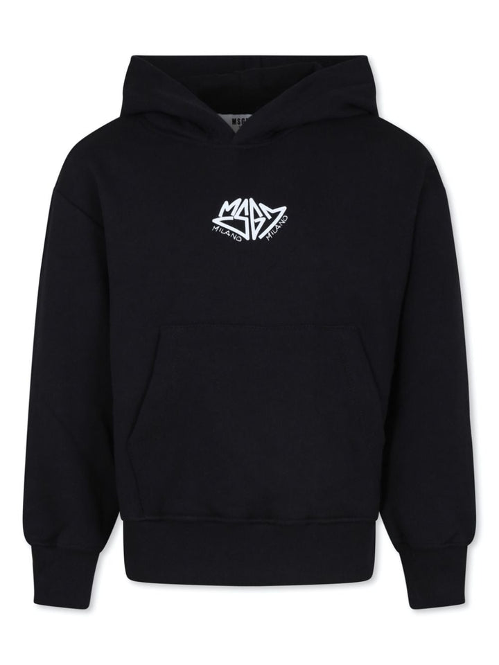 Black sweatshirt for boys with logo