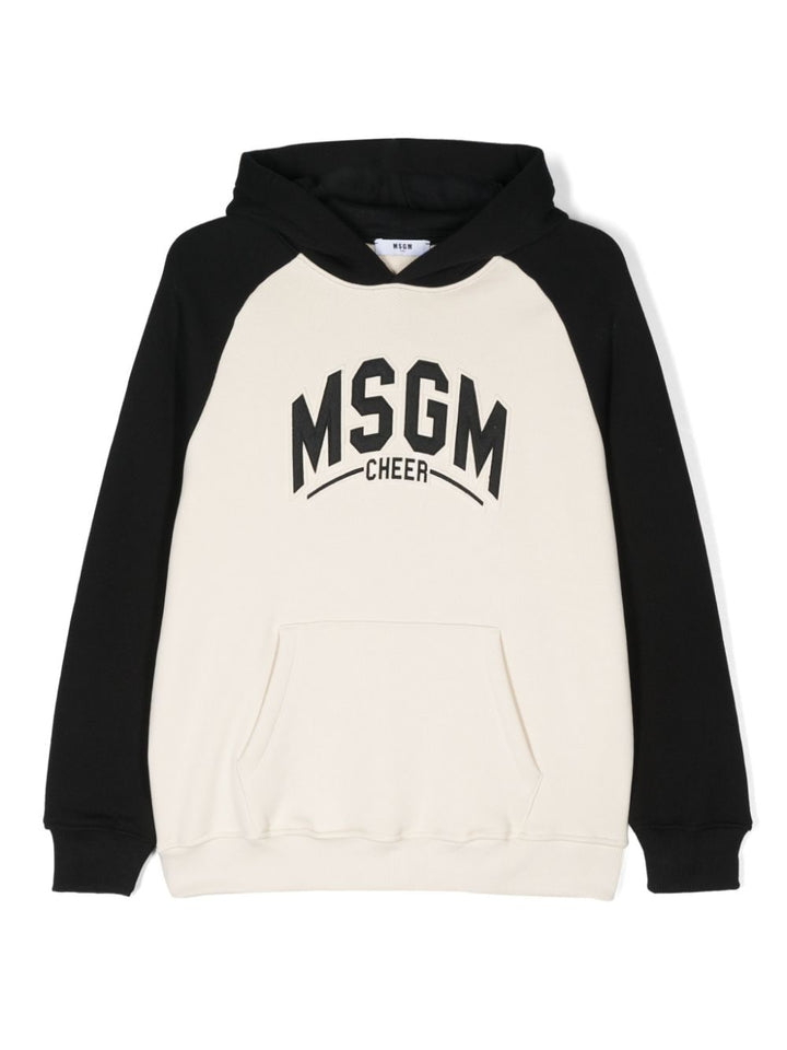 White/black sweatshirt for kids with logo