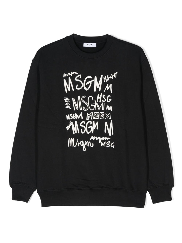 Black sweatshirt for boys with logo