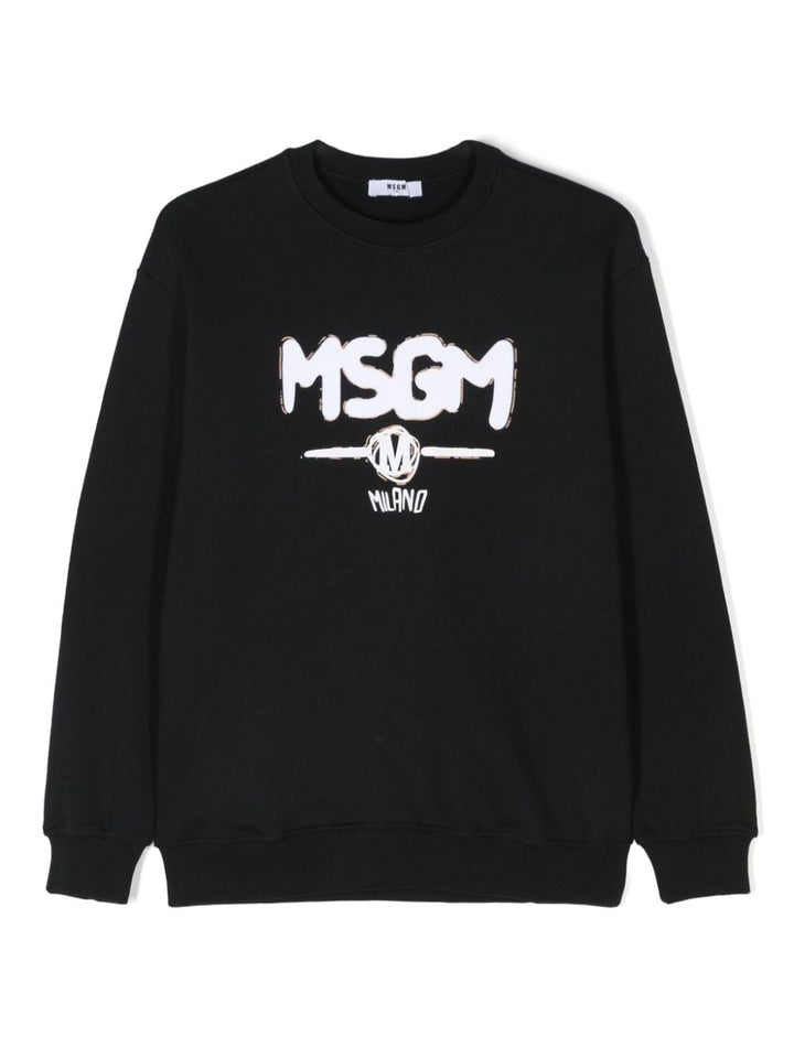 Black sweatshirt for boys with logo