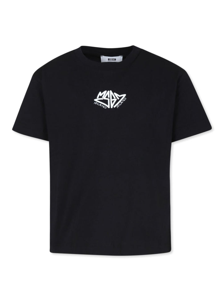 Black t-shirt for boys with logo