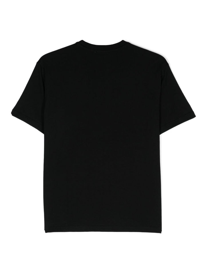 Unisex black cotton t-shirt with logo