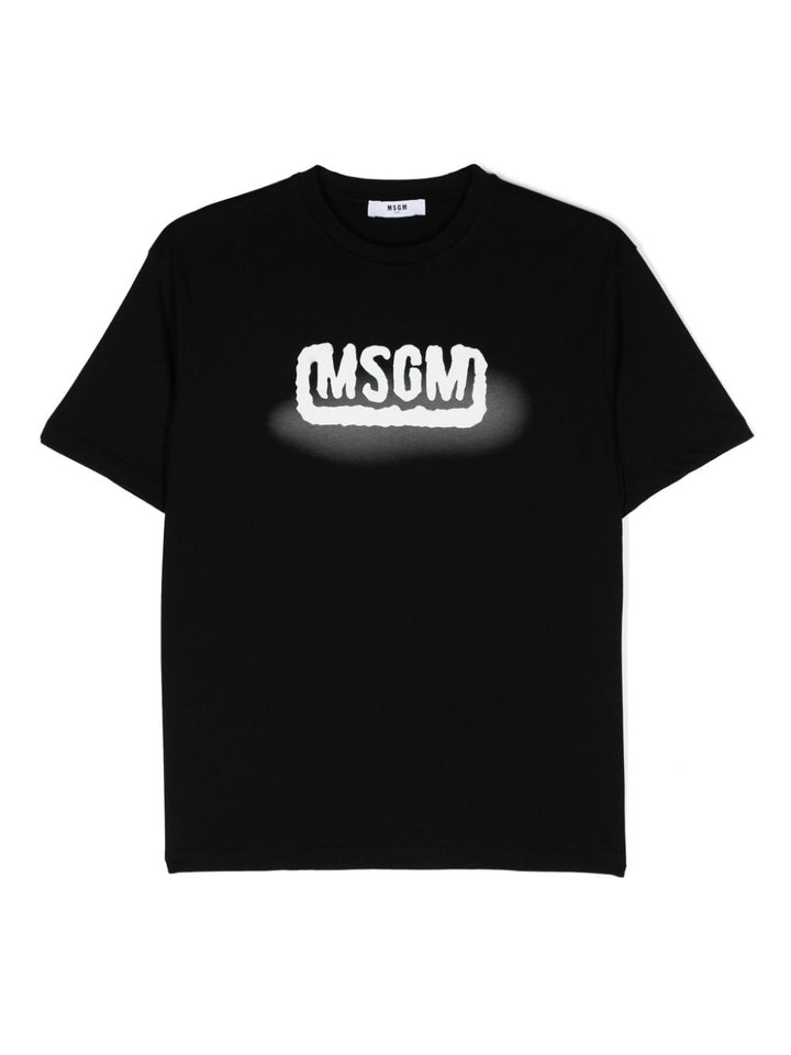 T-shirt unisex in cotone nero con logo