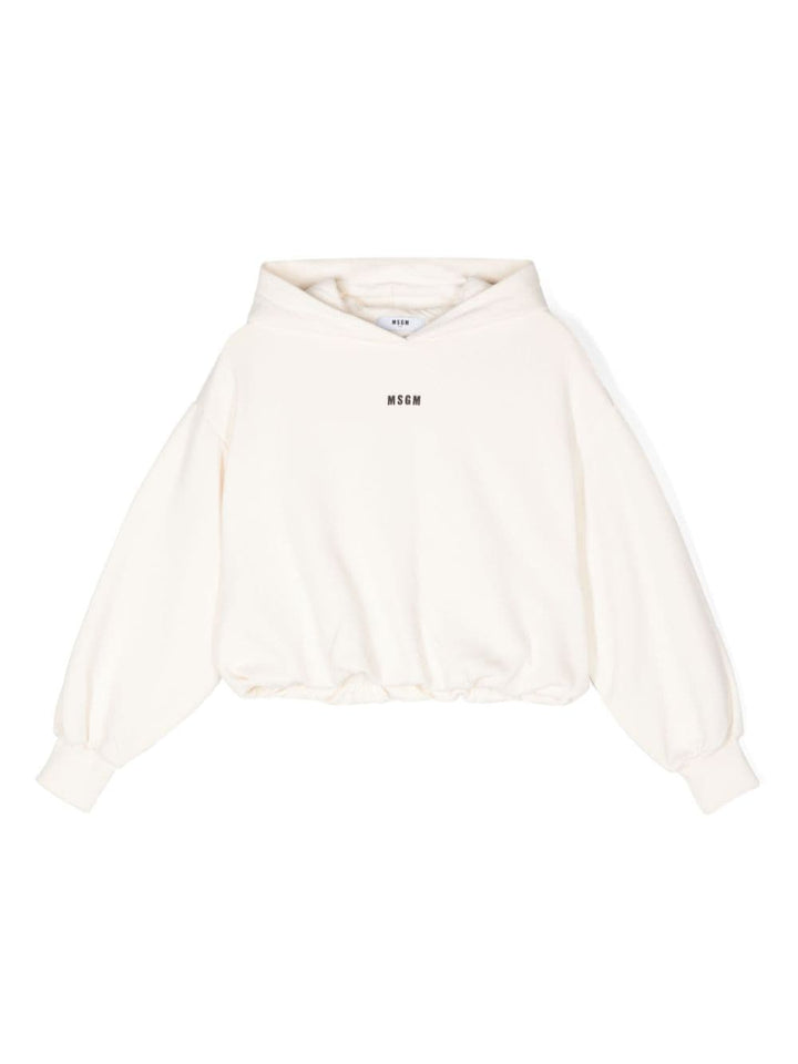 White sweatshirt for girls with logo