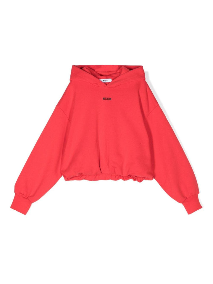 Red sweatshirt for girls with logo