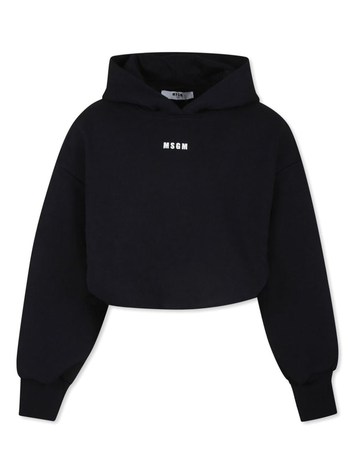 Black sweatshirt for girls with logo