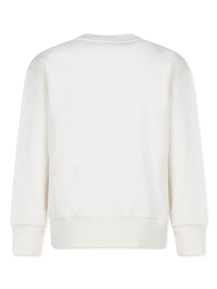 Unisex cream cotton sweatshirt with logo