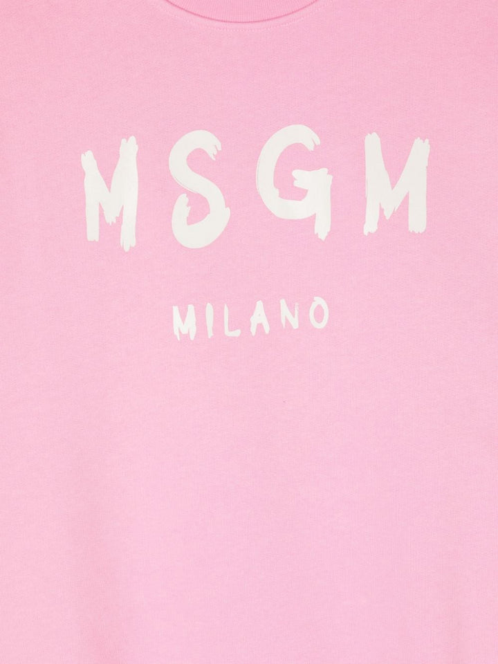 Pink cotton sweatshirt for girls
