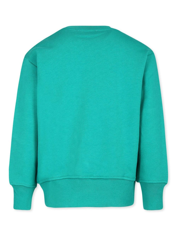 Unisex green cotton sweatshirt with logo