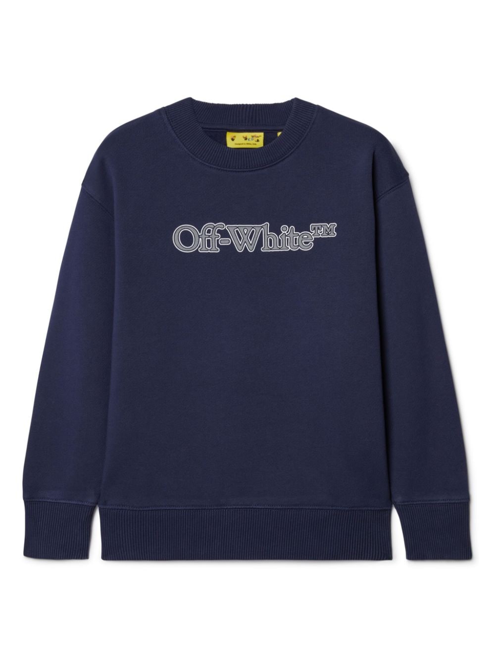 Felpa per bambino in cotone blu navy OBBA001F24FLE005 4680 Off White Kids 
