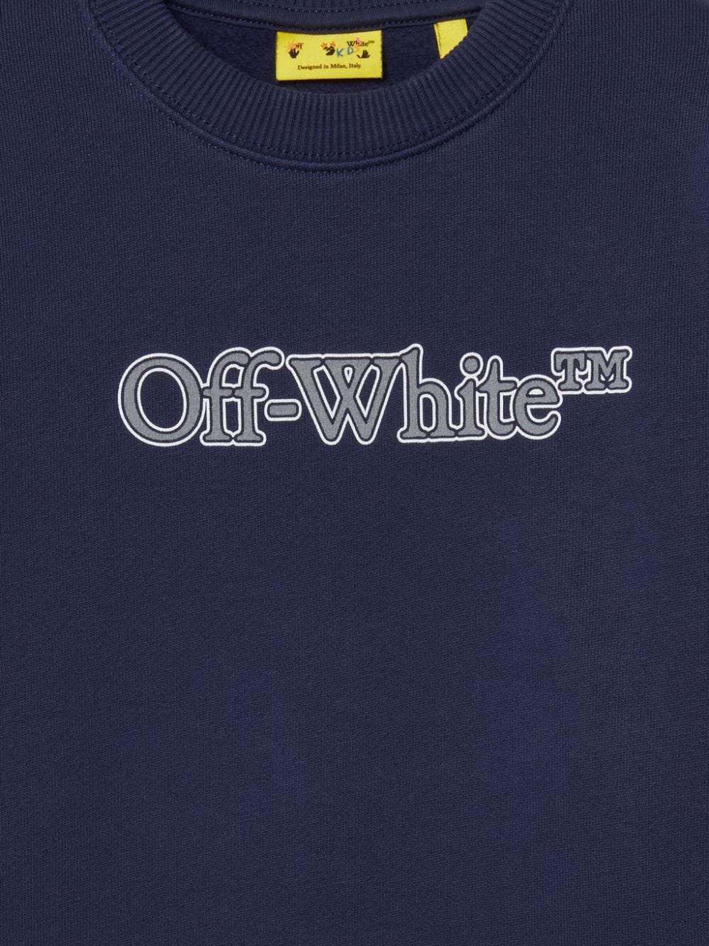 Felpa per bambino in cotone blu navy OBBA001F24FLE005 4680 Off White Kids 
