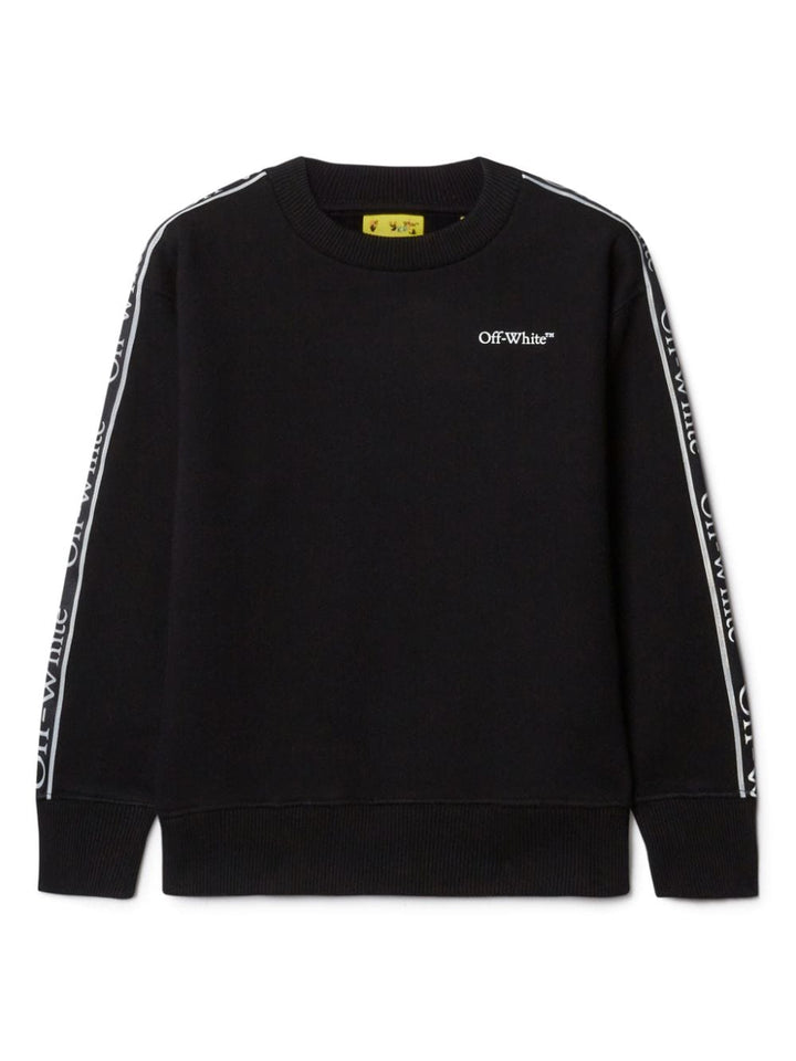 Felpa nera per bambino con logo OBBA007F24FLE001 1001 Off White Kids 