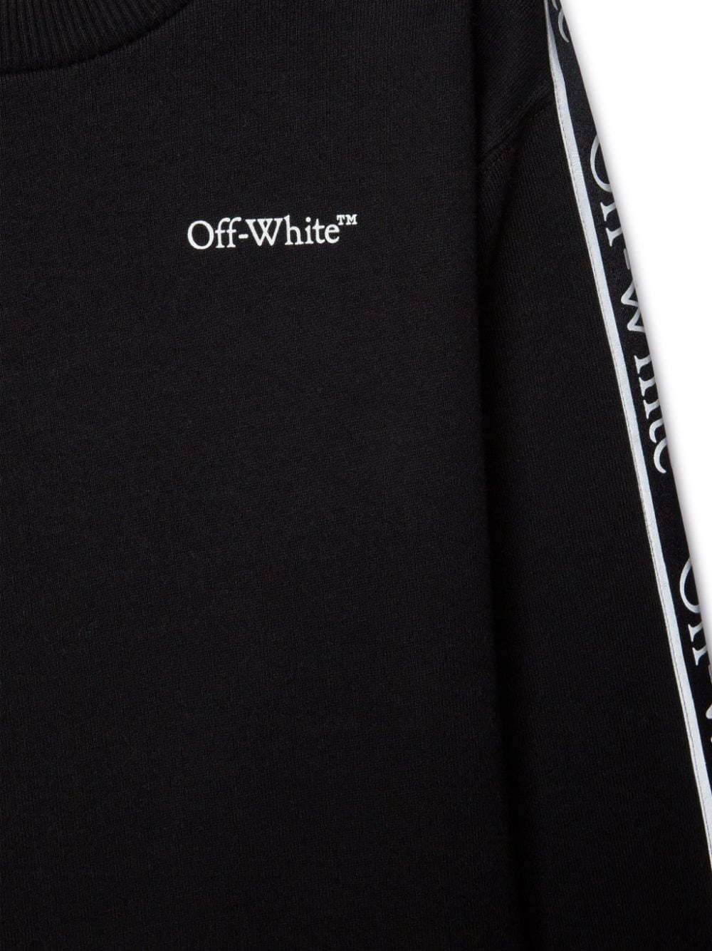 Felpa nera per bambino con logo OBBA007F24FLE001 1001 Off White Kids 