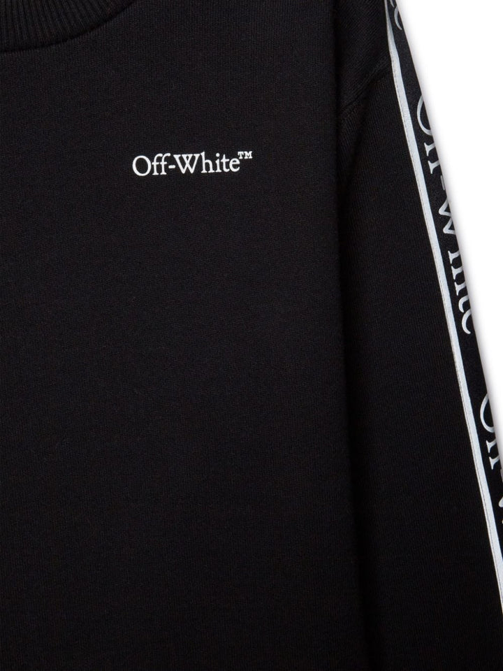 Felpa nera per bambino con logo OBBA007F24FLE001 1001 Off White Kids 