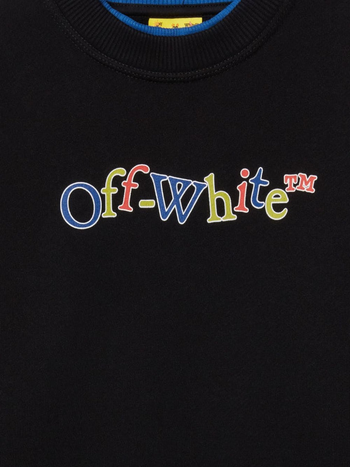 Felpa per bambino in cotone nera OBBA008F24FLE001 1014 Off White Kids 