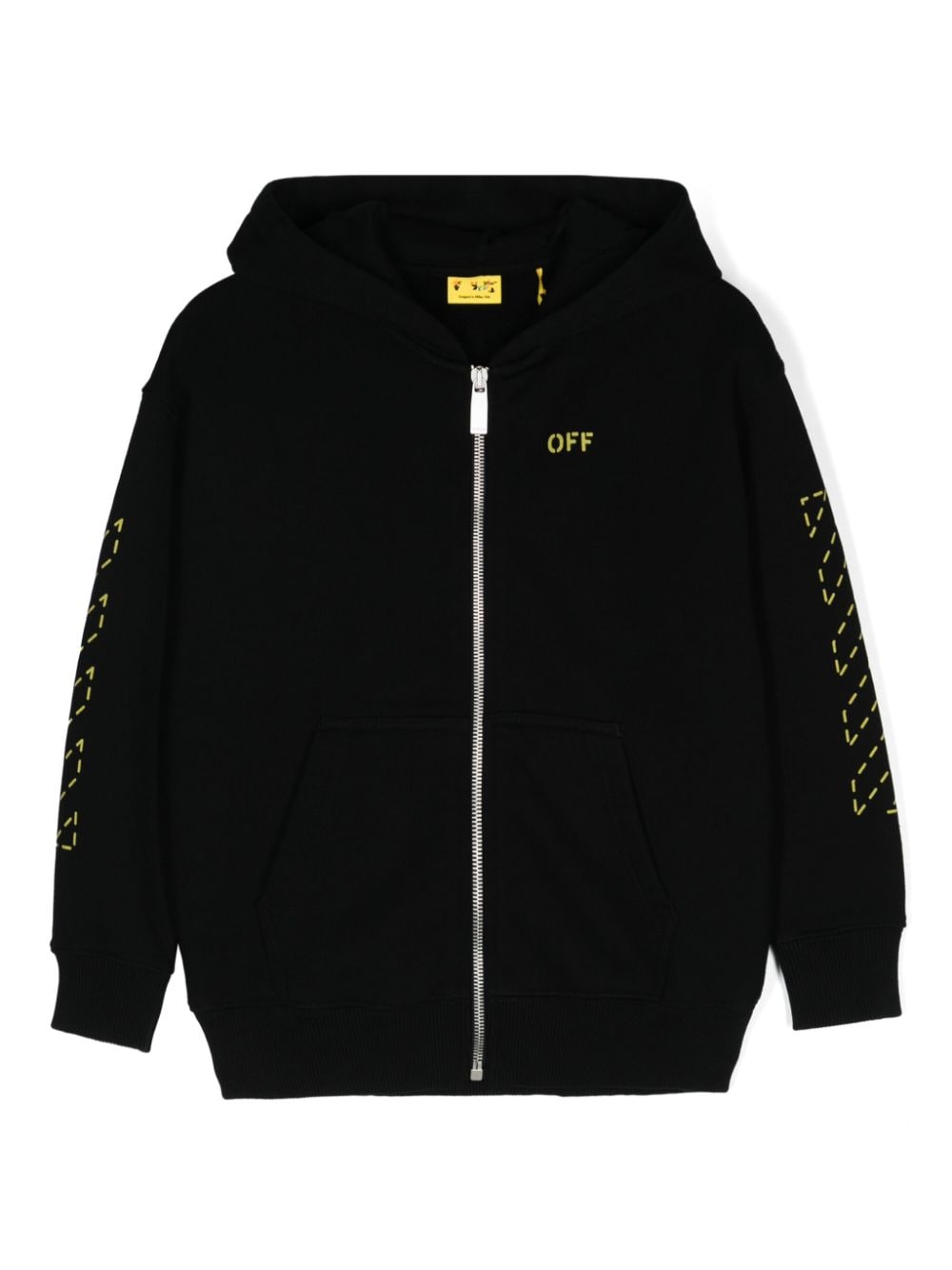 Felpa nera per bambino con logo OBBE001F24FLE002 1014 Off White Kids 