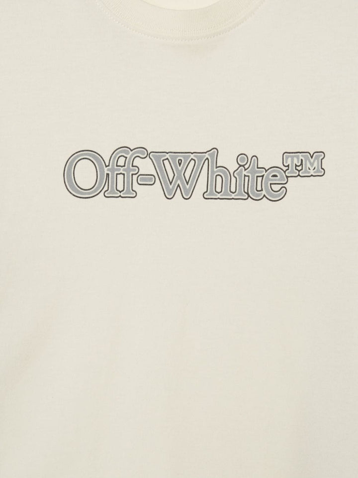 T-shirt per bambino in cotone bianco sporco