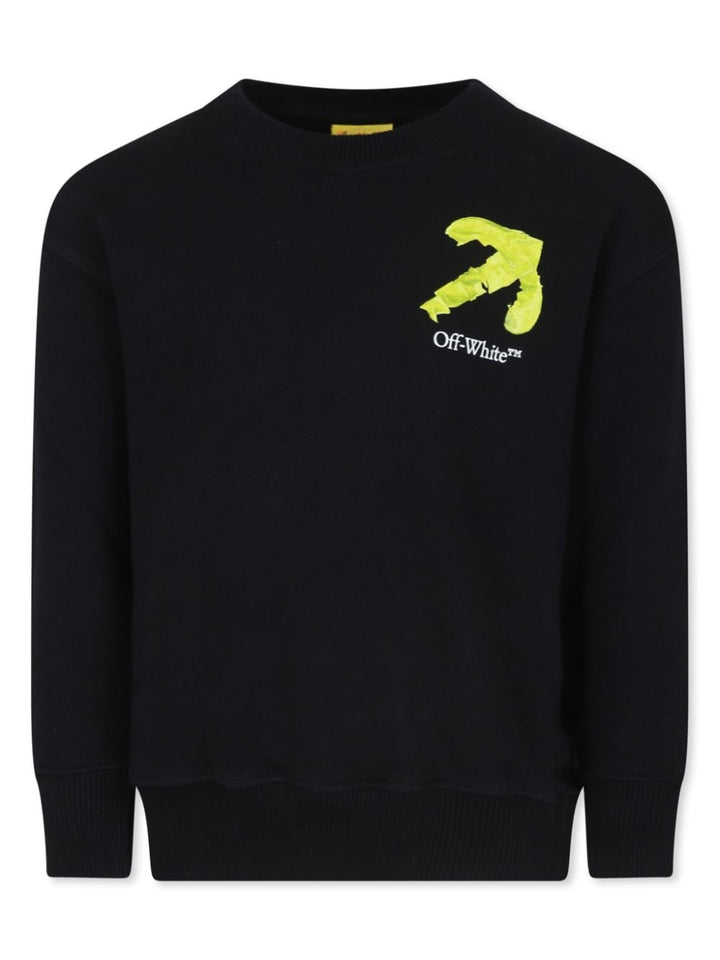 Black sweatshirt for boys with logo