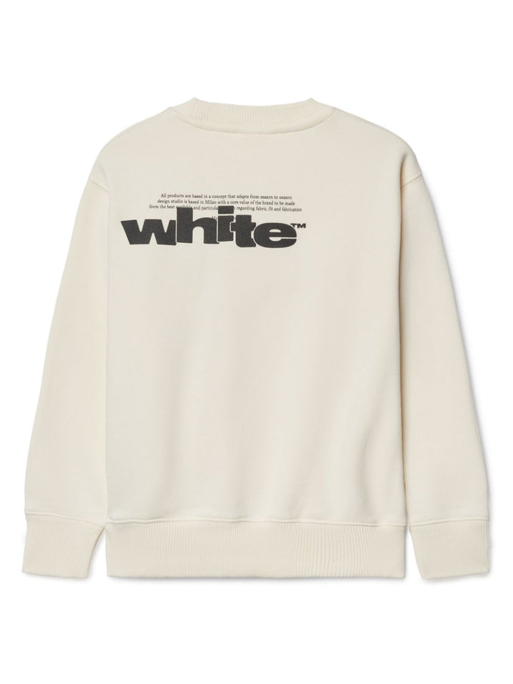 Off-white cotton sweatshirt for boys