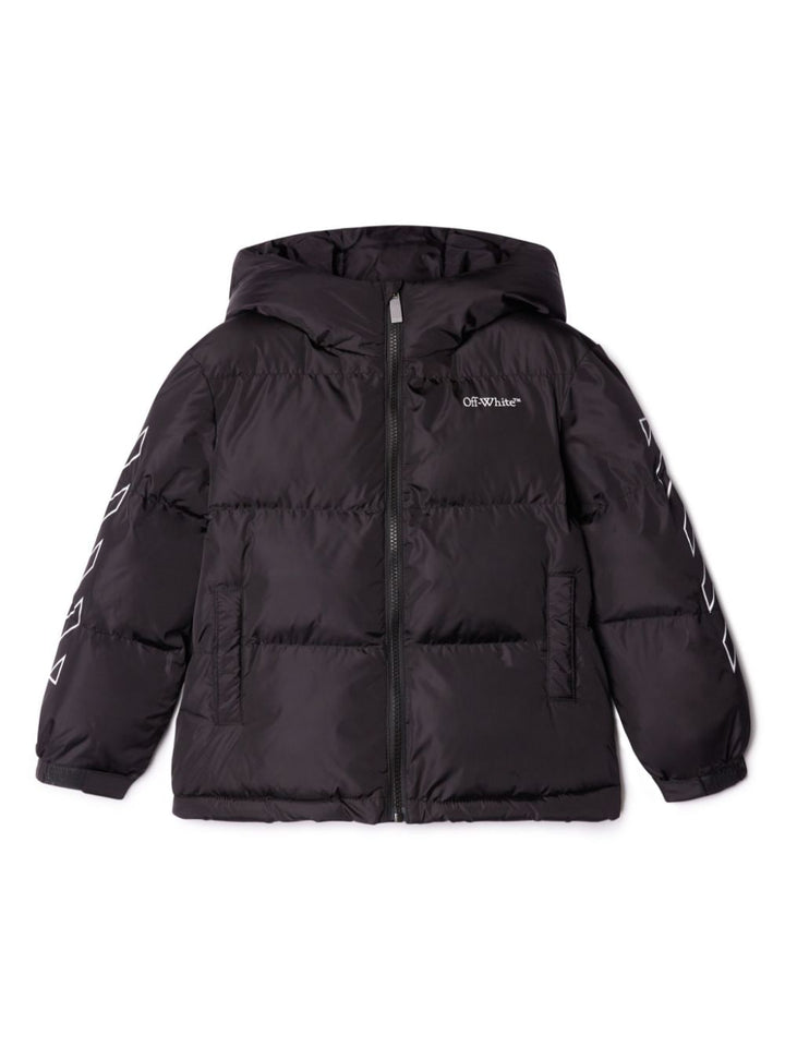 Black nylon jacket for children
