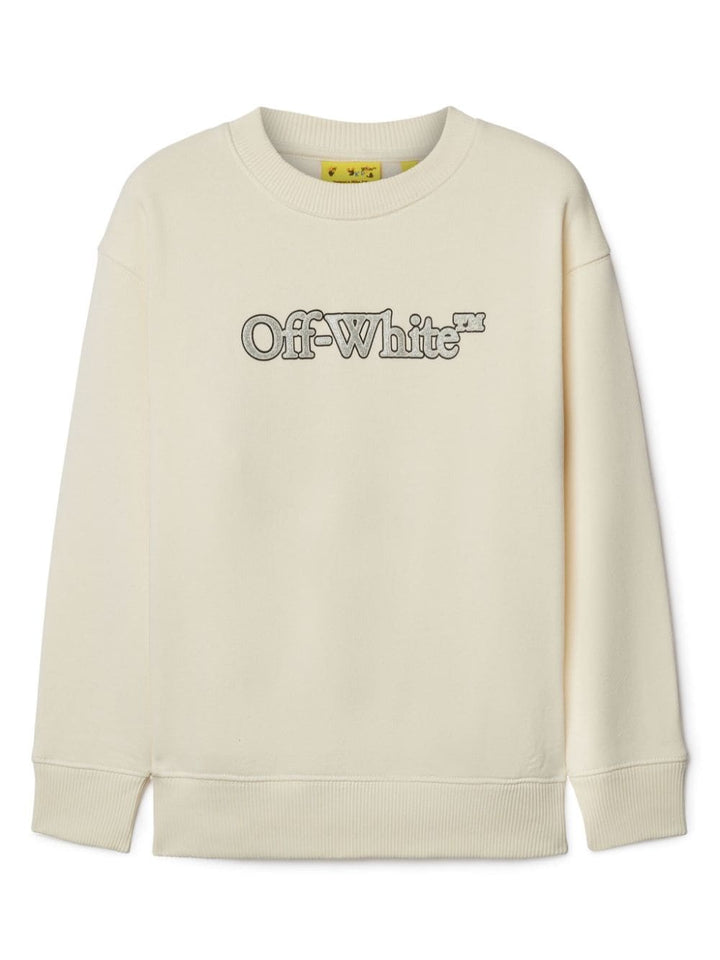 White sport sweatshirt for kids with logo