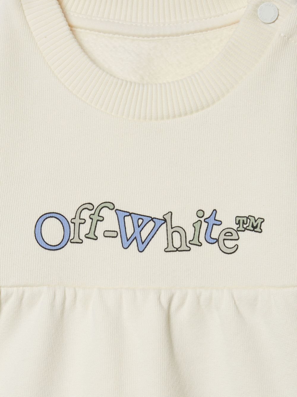 White sporty dress for baby girl with logo