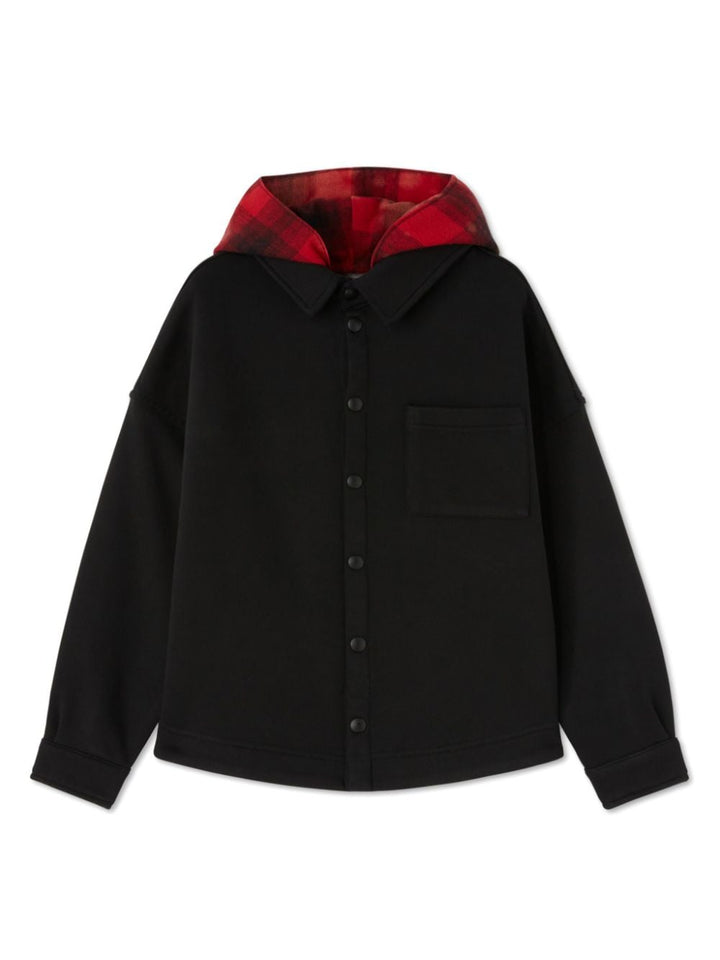 Black coat for kids with logo