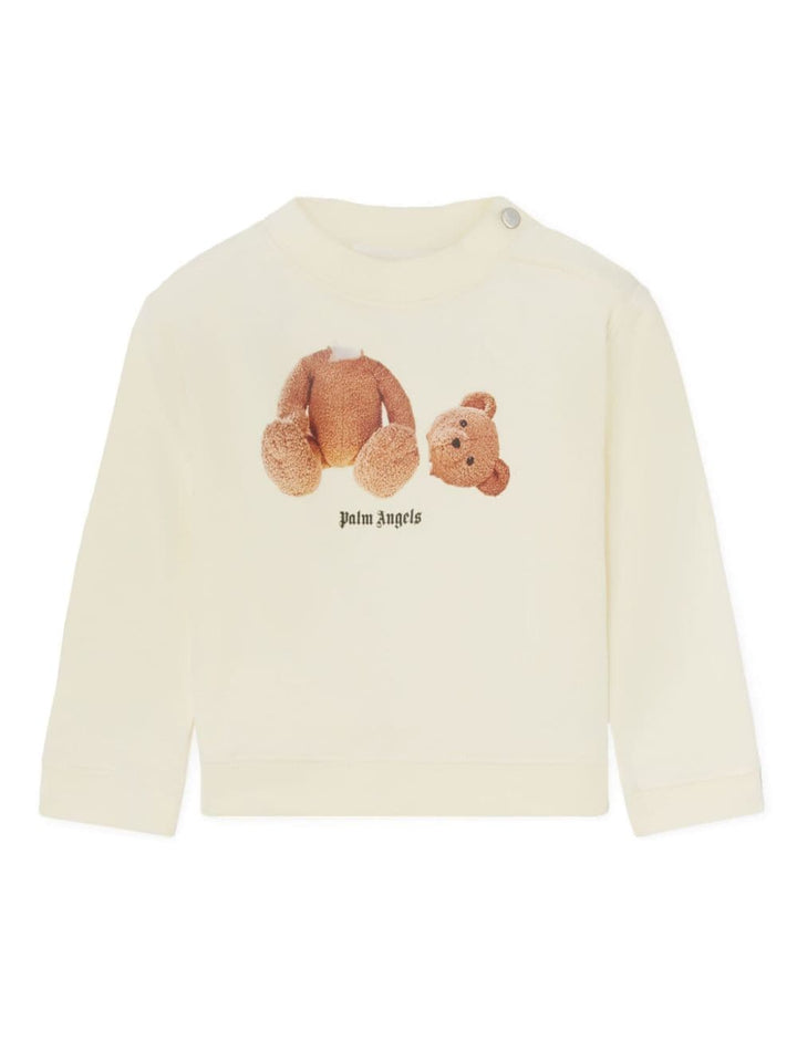 Ivory cotton sweatshirt for newborns