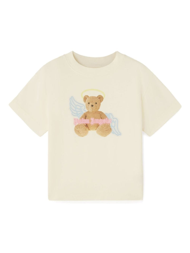 Cream cotton t-shirt for girls