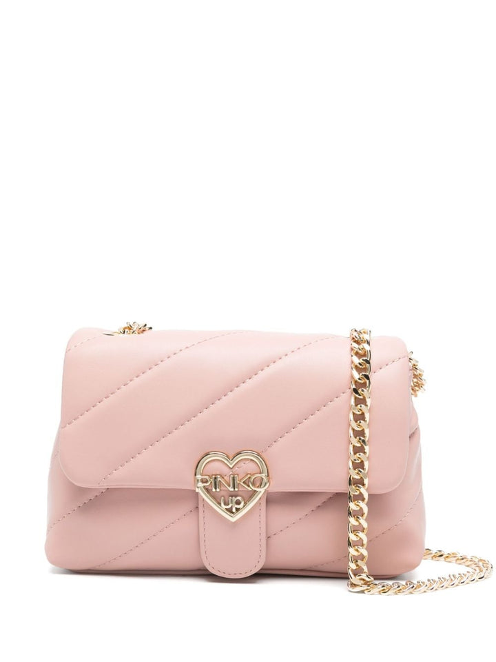 Powder pink bag for girls with logo