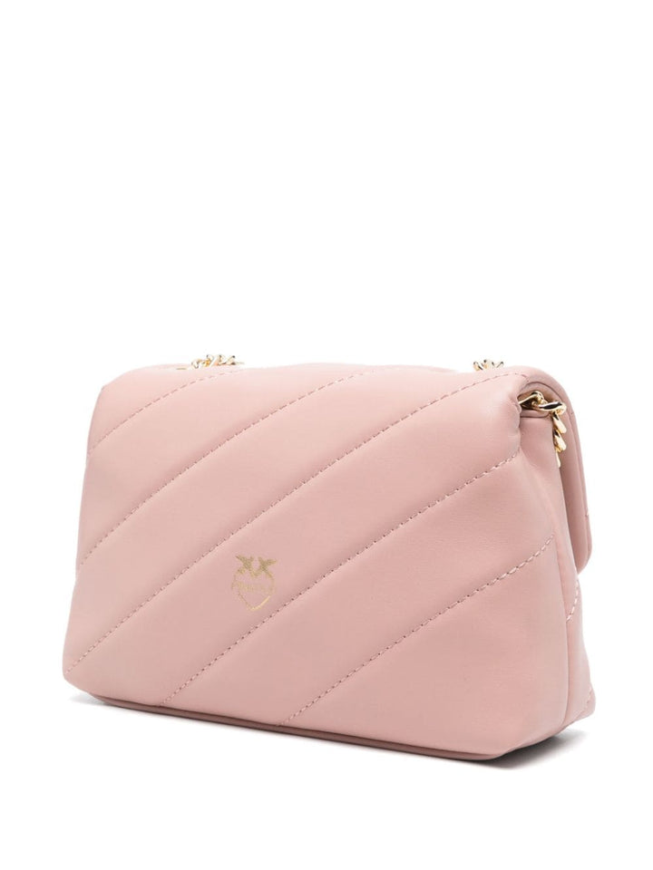 Powder pink bag for girls with logo