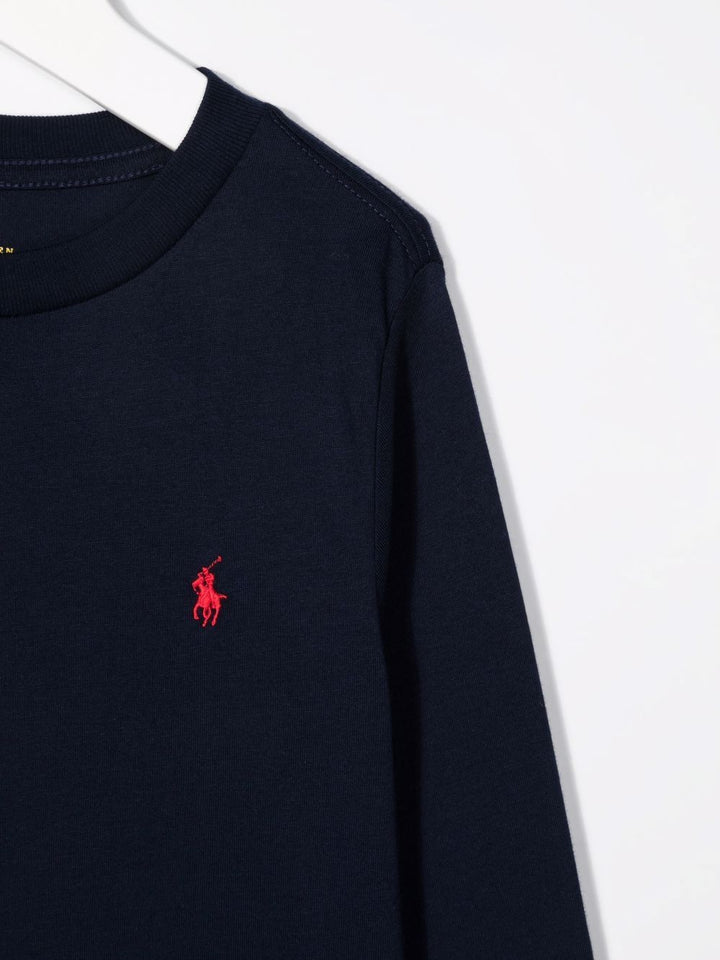 T-shirt per bambino in cotone blu navy 322843804 002 Ralph Lauren Kids 